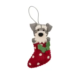 Schnauzer in stocking Christmas decoration