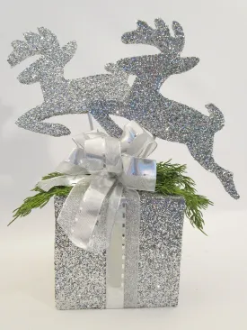 Silver Reindeer Holiday Centerpiece