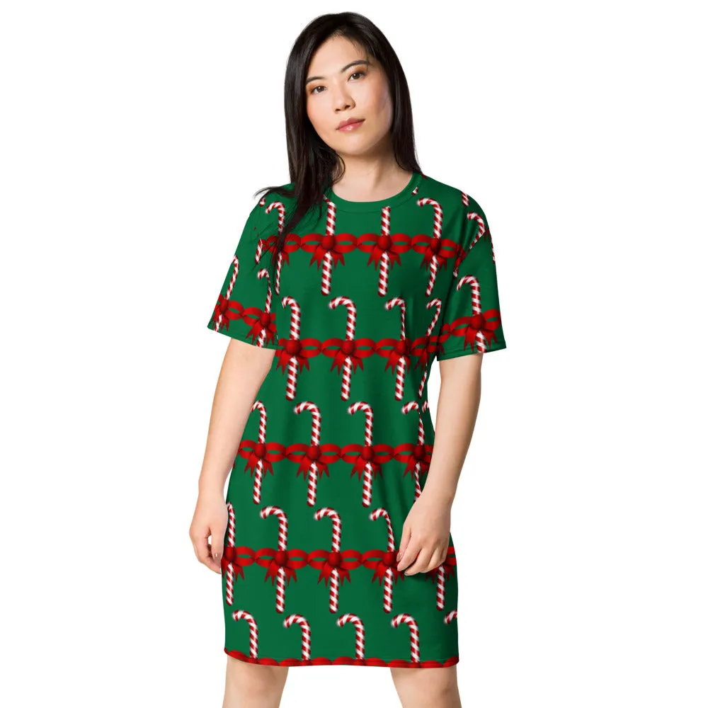 T-shirt dress Candy Cane