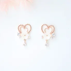 White Sakura Love Earrings